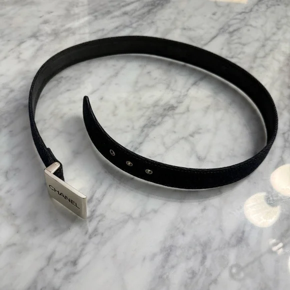 Rare Vintage CHANEL 1996 Kate Moss Fashion Show Belt denim navy blue 78cm  30” Rare Vintage CHANEL 1996 Kate Moss Fashion Show Belt denim  main image 4